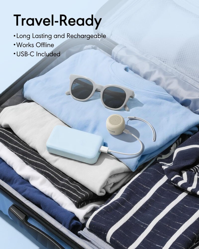 FLOWTUNE Sound Machine White Noise Machine for Baby Adults, Mini Portable Sound Machine for Travel, 6H Timer, 18 Soothing Sleep Sounds Gift (Putty) - Image 4